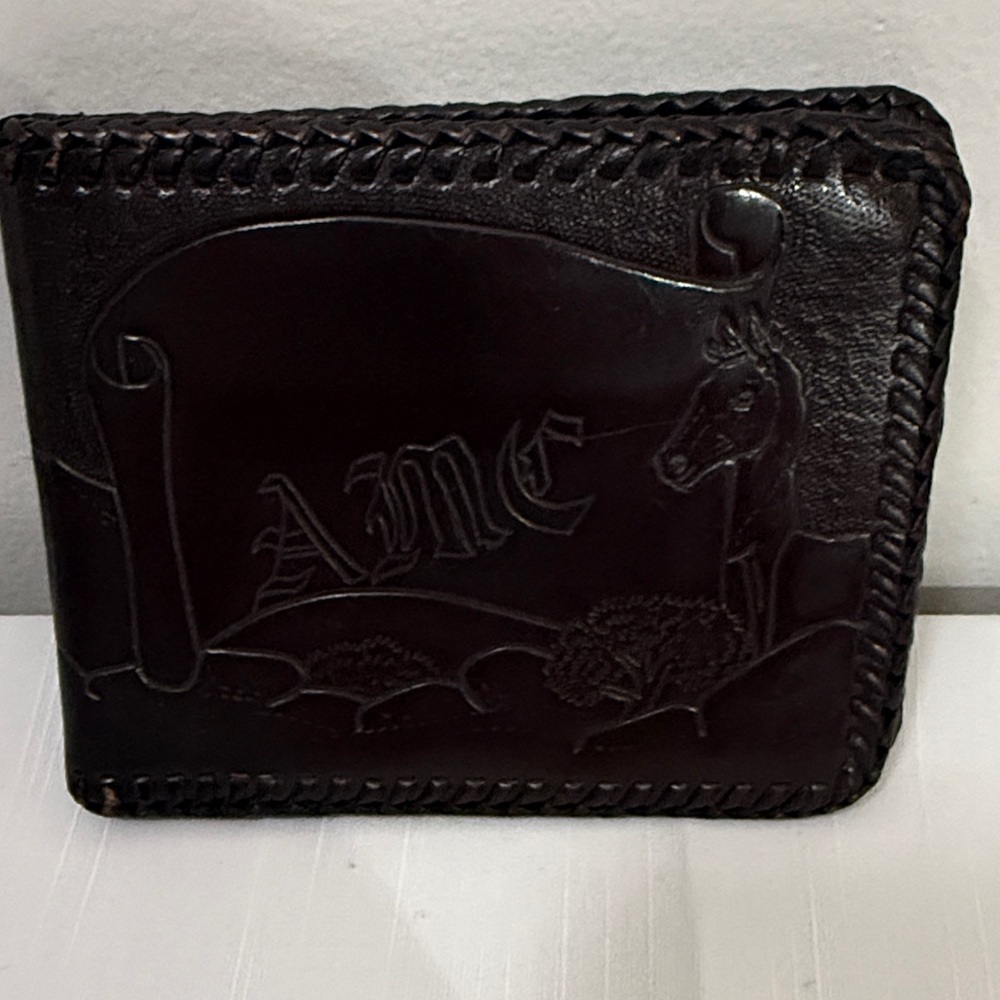 Dark Brown Embossed Leather Wallet